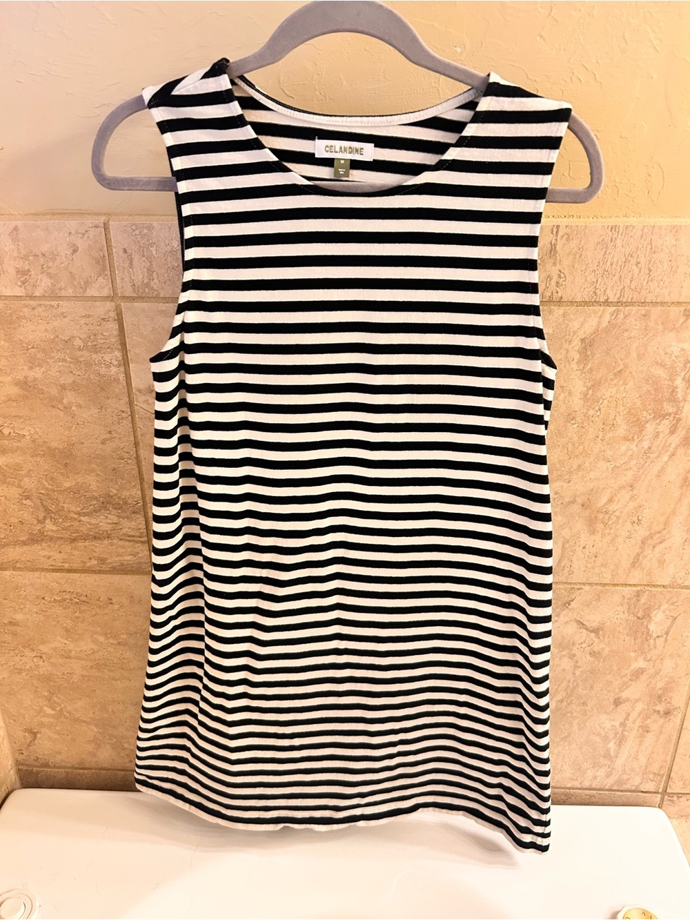 Anthropologie Celandine Striped Black & White Sleeveless Dress